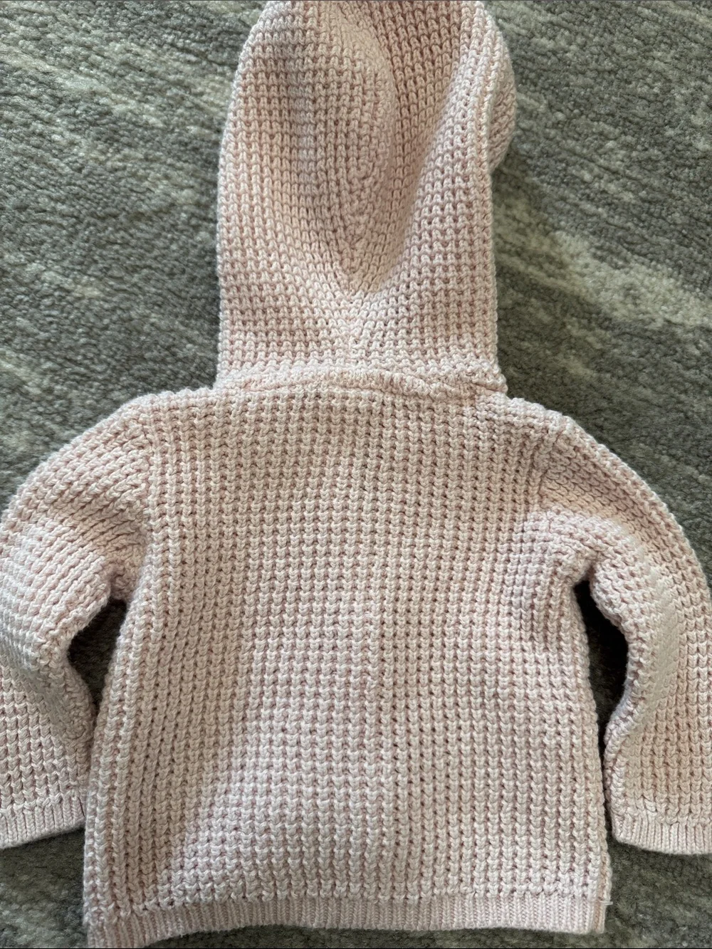 Carter's Pink Hooded Knit Sweater with Pom Poms